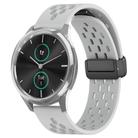 For Garmin VivoMove Luxe 20mm Folding Magnetic Clasp Silicone Watch Band(Light Grey) - 1
