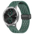 For Garmin VivoMove Luxe 20mm Folding Magnetic Clasp Silicone Watch Band(Dark Green) - 1