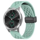 For Garmin VivoMove Luxe 20mm Folding Magnetic Clasp Silicone Watch Band(Teal) - 1