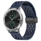 For Garmin VivoMove Luxe 20mm Folding Magnetic Clasp Silicone Watch Band(Midnight Blue) - 1