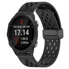 For Garmin Forerunner 245 20mm Folding Magnetic Clasp Silicone Watch Band(Black) - 1