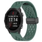 For Garmin Forerunner 245 20mm Folding Magnetic Clasp Silicone Watch Band(Dark Green) - 1