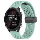 For Garmin Forerunner 245 20mm Folding Magnetic Clasp Silicone Watch Band(Teal) - 1