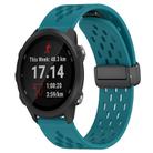 For Garmin Forerunner 245 Music 20mm Folding Magnetic Clasp Silicone Watch Band(Hidden Green) - 1