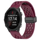 For Garmin Forerunner 245 Music 20mm Folding Magnetic Clasp Silicone Watch Band(Wine Red) - 1