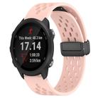 For Garmin Forerunner 245 Music 20mm Folding Magnetic Clasp Silicone Watch Band(Pink) - 1