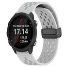 For Garmin Forerunner 245 Music 20mm Folding Magnetic Clasp Silicone Watch Band(Light Grey) - 1