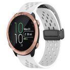 For Garmin Forerunner 645 20mm Folding Magnetic Clasp Silicone Watch Band(White) - 1