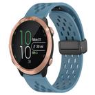 For Garmin Forerunner 645 20mm Folding Magnetic Clasp Silicone Watch Band(Blue) - 1