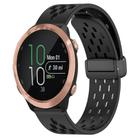For Garmin Forerunner 645 20mm Folding Magnetic Clasp Silicone Watch Band(Black) - 1