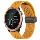 For Garmin Forerunner 645 20mm Folding Magnetic Clasp Silicone Watch Band(Yellow) - 1