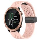 For Garmin Forerunner 645 20mm Folding Magnetic Clasp Silicone Watch Band(Pink) - 1