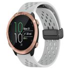 For Garmin Forerunner 645 20mm Folding Magnetic Clasp Silicone Watch Band(Light Grey) - 1