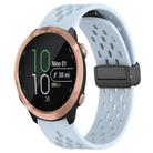For Garmin Forerunner 645 20mm Folding Magnetic Clasp Silicone Watch Band(Light Blue) - 1