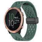 For Garmin Forerunner 645 20mm Folding Magnetic Clasp Silicone Watch Band(Dark Green) - 1
