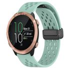 For Garmin Forerunner 645 20mm Folding Magnetic Clasp Silicone Watch Band(Teal) - 1