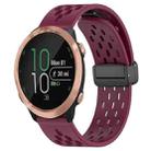 For Garmin Forerunner 645 Music 20mm Folding Magnetic Clasp Silicone Watch Band(Wine Red) - 1