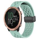 For Garmin Forerunner 645 Music 20mm Folding Magnetic Clasp Silicone Watch Band(Teal) - 1