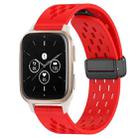 For Garmin Forerunner Sq2 Music 20mm Folding Magnetic Clasp Silicone Watch Band(Red) - 1