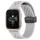 For Garmin Forerunner Sq2 Music 20mm Folding Magnetic Clasp Silicone Watch Band(Light Grey) - 1