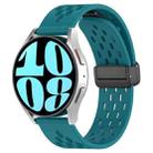 For Samsung Galaxy Watch 6 44mm 20mm Folding Magnetic Clasp Silicone Watch Band(Hidden Green) - 1