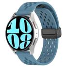 For Samsung Galaxy Watch 6 44mm 20mm Folding Magnetic Clasp Silicone Watch Band(Blue) - 1