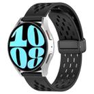 For Samsung Galaxy Watch 6 44mm 20mm Folding Magnetic Clasp Silicone Watch Band(Black) - 1