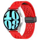 For Samsung Galaxy Watch 6 44mm 20mm Folding Magnetic Clasp Silicone Watch Band(Red) - 1