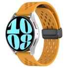 For Samsung Galaxy Watch 6 44mm 20mm Folding Magnetic Clasp Silicone Watch Band(Yellow) - 1