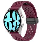 For Samsung Galaxy Watch 6 44mm 20mm Folding Magnetic Clasp Silicone Watch Band(Wine Red) - 1