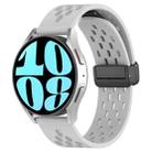 For Samsung Galaxy Watch 6 44mm 20mm Folding Magnetic Clasp Silicone Watch Band(Light Grey) - 1