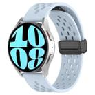 For Samsung Galaxy Watch 6 44mm 20mm Folding Magnetic Clasp Silicone Watch Band(Light Blue) - 1