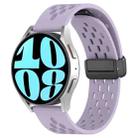 For Samsung Galaxy Watch 6 44mm 20mm Folding Magnetic Clasp Silicone Watch Band(Purple) - 1