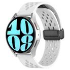For Samsung Galaxy Watch 6 40mm 20mm Folding Magnetic Clasp Silicone Watch Band(White) - 1