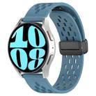 For Samsung Galaxy Watch 6 40mm 20mm Folding Magnetic Clasp Silicone Watch Band(Blue) - 1