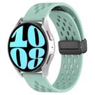 For Samsung Galaxy Watch 6 40mm 20mm Folding Magnetic Clasp Silicone Watch Band(Teal) - 1