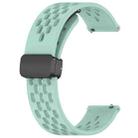 For Samsung Galaxy Watch 6 40mm 20mm Folding Magnetic Clasp Silicone Watch Band(Teal) - 2