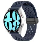 For Samsung Galaxy Watch 6 40mm 20mm Folding Magnetic Clasp Silicone Watch Band(Midnight Blue) - 1