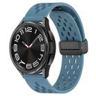 For Samsung Galaxy Watch 6 Classic 47mm 20mm Folding Magnetic Clasp Silicone Watch Band(Blue) - 1