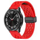 For Samsung Galaxy Watch 6 Classic 47mm 20mm Folding Magnetic Clasp Silicone Watch Band(Red) - 1