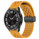 For Samsung Galaxy Watch 6 Classic 47mm 20mm Folding Magnetic Clasp Silicone Watch Band(Yellow) - 1