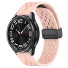 For Samsung Galaxy Watch 6 Classic 47mm 20mm Folding Magnetic Clasp Silicone Watch Band(Pink) - 1