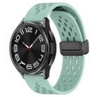 For Samsung Galaxy Watch 6 Classic 47mm 20mm Folding Magnetic Clasp Silicone Watch Band(Teal) - 1