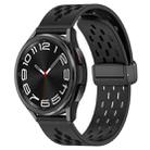 For Samsung Galaxy Watch 6 Classic 43mm 20mm Folding Magnetic Clasp Silicone Watch Band(Black) - 1