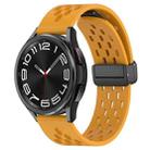 For Samsung Galaxy Watch 6 Classic 43mm 20mm Folding Magnetic Clasp Silicone Watch Band(Yellow) - 1
