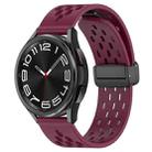 For Samsung Galaxy Watch 6 Classic 43mm 20mm Folding Magnetic Clasp Silicone Watch Band(Wine Red) - 1