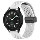 For Samsung Galaxy watch 5 Pro Golf Edition 20mm Folding Magnetic Clasp Silicone Watch Band(White) - 1