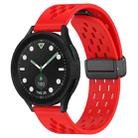 For Samsung Galaxy watch 5 Pro Golf Edition 20mm Folding Magnetic Clasp Silicone Watch Band(Red) - 1