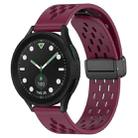 For Samsung Galaxy watch 5 Pro Golf Edition 20mm Folding Magnetic Clasp Silicone Watch Band(Wine Red) - 1
