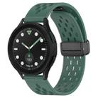 For Samsung Galaxy watch 5 Pro Golf Edition 20mm Folding Magnetic Clasp Silicone Watch Band(Dark Green) - 1